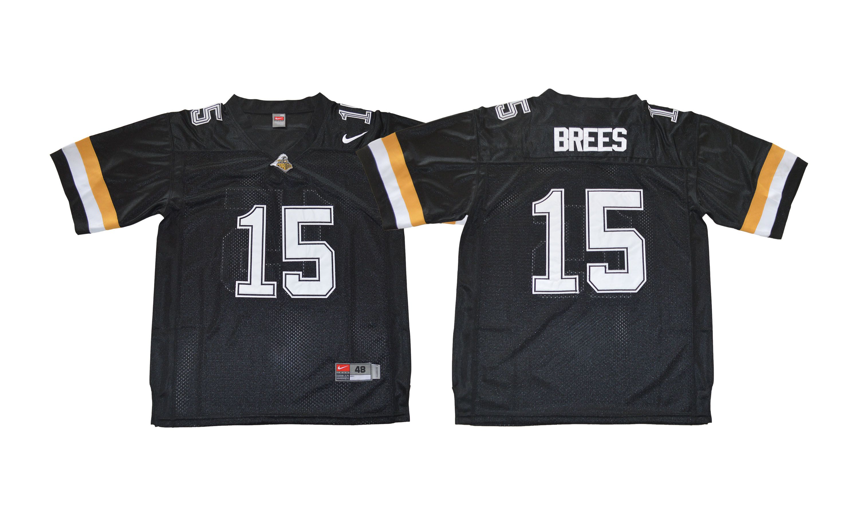 Men NCAA 2017 Purdue Boilermakers #15 Drew Brees black Jersey